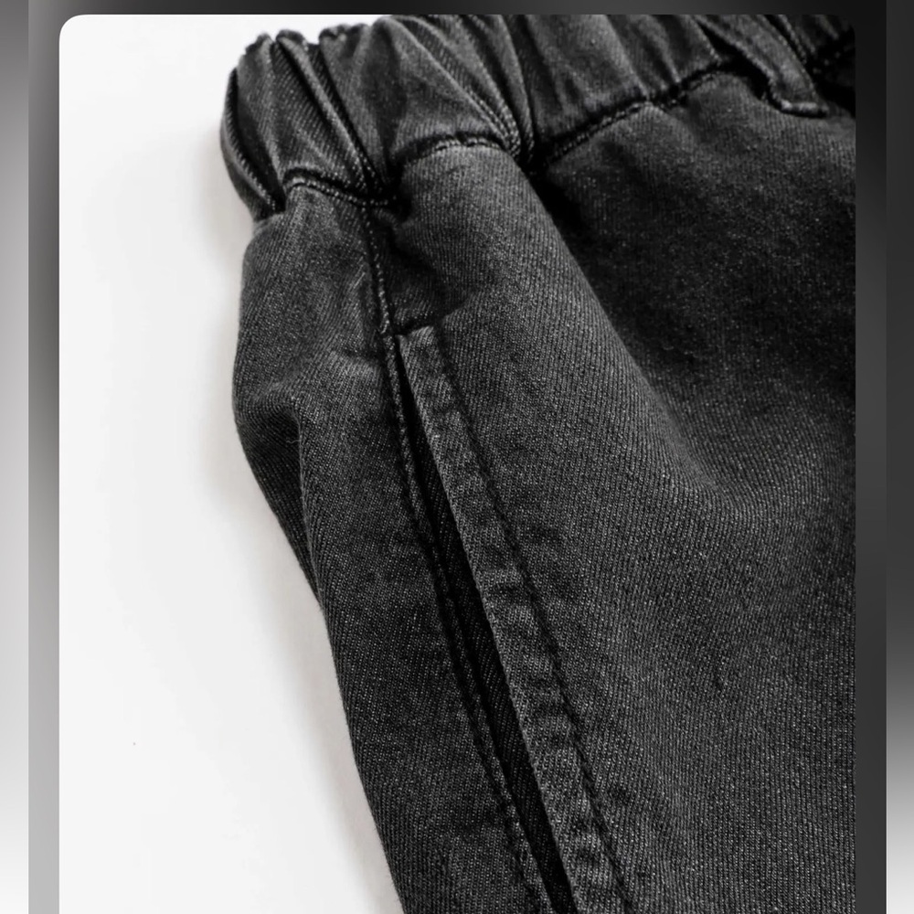 Cider LESLIE DENIM HIGH WAIST SOLID TIE FRONT WIDE LEG TROUSERS S AB6/17 - Picture 4 of 4